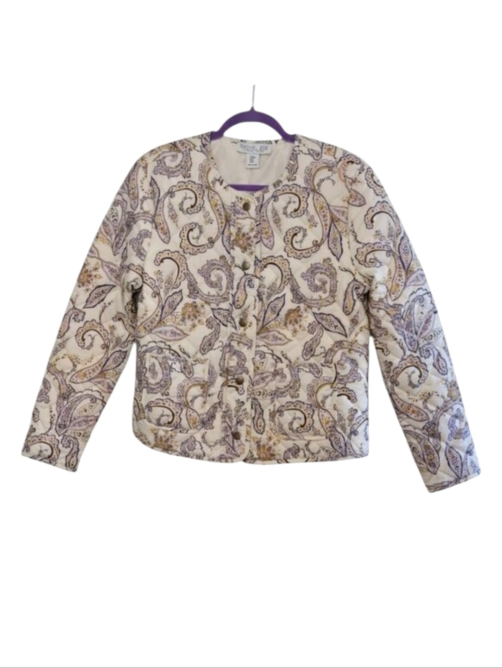 Rachel Zoe Paisley Quilted Button Front Jacket Sz Medium